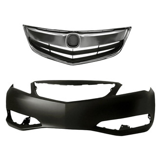 Replacement - 2-Piece (Front Bumper Cover, Grille)