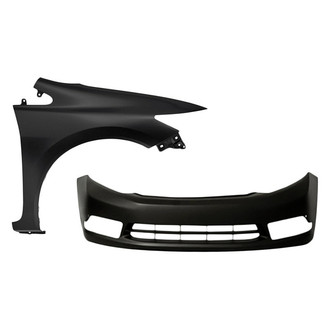 Replacement - 2-Piece (Front Bumper Cover, Front Passenger Side Fender) (Standard Line)