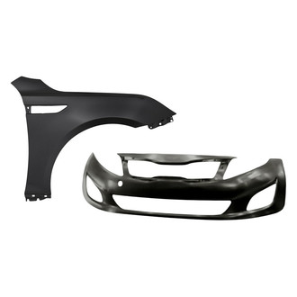 Replacement - 2-Piece (Front Bumper Cover, Front Passenger Side Fender) (Standard Line)