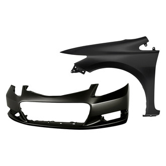 Replacement - 2-Piece (Front Bumper Cover, Front Driver Side Fender) (CAPA Certified)