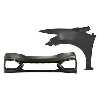 Replacement - 2-Piece (Front Bumper Cover, Front Driver Side Fender) (CAPA Certified)