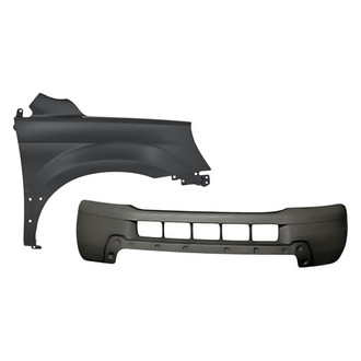 Replacement - 2-Piece (Front Bumper Cover, Front Passenger Side Fender) (Standard Line)