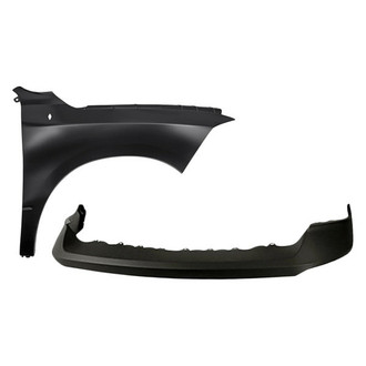 Replacement - 2-Piece (Front Upper Bumper Cover, Front Passenger Side Fender) (Standard Line)