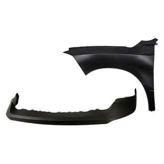Replacement - 2-Piece (Front Upper Bumper Cover, Front Driver Side Fender) (Standard Line)