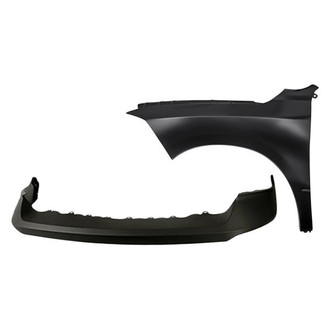 Replacement - 2-Piece (Front Upper Bumper Cover, Front Driver Side Fender) (CAPA Certified)