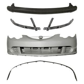 Replacement - 5-Piece (Front Bumper Cover, Front Bumper Spoiler, Front Bumper Reinforcement, Front Inner and Outer Bumper Bracket) (Standard Line)