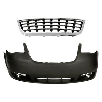 Replacement - 2-Piece (Front Bumper Cover, Grille)