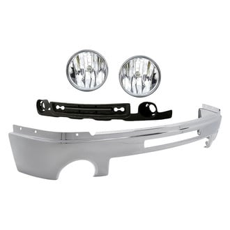 Replacement - 4-Piece (Front Bumper Face Bar, Front Lower Bumper Cover, Driver and Passenger Side Fog Light) (Standard Line)