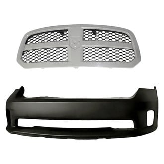Replacement - 2-Piece (Front Bumper Cover, Grille)