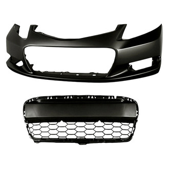 Replacement - 2-Piece (Front Bumper Cover, Front Bumper Grille) (CAPA Certified)
