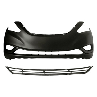 Replacement - 2-Piece (Front Bumper Cover, Front Bumper Grille) (CAPA Certified)