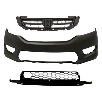 Replacement - 3-Piece (Front Bumper Cover, Grille, Front Bumper Grille) (Standard Line)