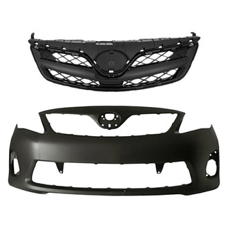 Replacement - 2-Piece (Front Bumper Cover, Grille) (CAPA Certified)