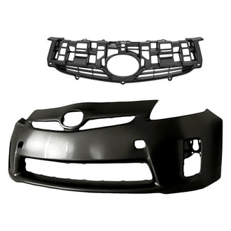 Replacement - 2-Piece (Front Bumper Cover, Grille)