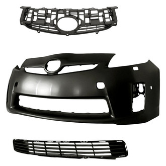 Replacement - 3-Piece (Front Bumper Cover, Grille, Front Bumper Grille)