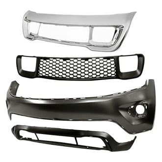 Replacement - 4-Piece (Front Upper and Lower Bumper Cover, Front Bumper Grille, Grille Frame) (Standard Line)