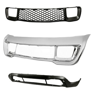Replacement - 3-Piece (Front Lower Bumper Cover, Front Bumper Grille, Grille Frame) (Standard Line)