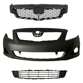 Replacement - 3-Piece (Front Bumper Cover, Grille, Front Bumper Grille)