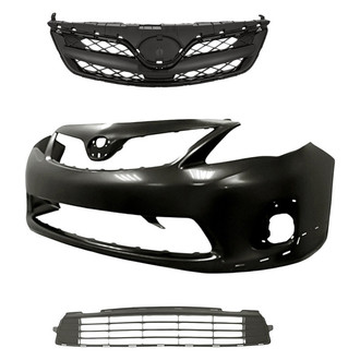 Replacement - 3-Piece (Front Bumper Cover, Grille, Front Bumper Grille)