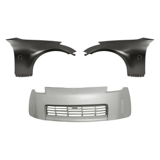Replacement - 3-Piece (Front Bumper Cover, Front Driver and Passenger Side Fender) (Standard Line)