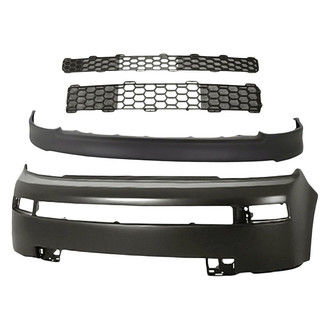 Replacement - 4-Piece (Front Bumper Cover, Front Bumper Spoiler, Front Lower Center Bumper Grille) (Standard Line)