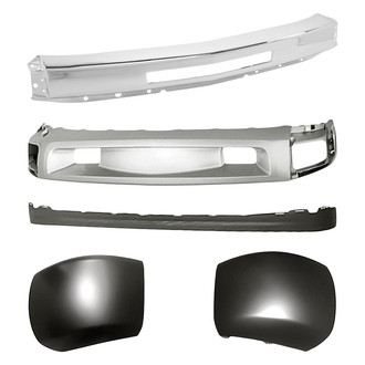 Replacement - 5-Piece (Front Bumper Face Bar, Front Bumper Deflector, Front Bumper Deflector Extension, Front Inner and Outer Bumper End) (Standard Line)