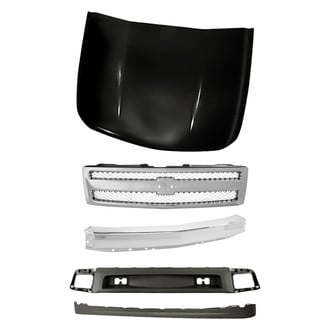 Replacement - 5-Piece (Grille, Front Bumper Face Bar, Front Bumper Air Deflector, Front Bumper Deflector Extension, Hood Panel) (Standard Line)