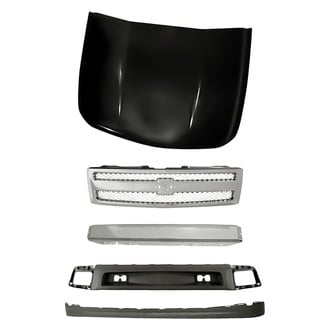 Replacement - 5-Piece (Grille, Front Bumper Reinforcement, Front Bumper Air Deflector, Front Bumper Deflector Extension, Hood Panel) (Standard Line)