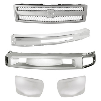 Replacement - 5-Piece (Grille, Front Bumper Face Bar, Front Bumper Deflector, Front Inner and Outer Bumper End) (Standard Line)