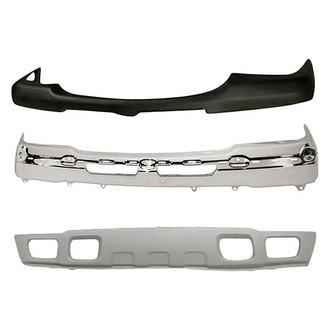 Replacement - 3-Piece (Front Upper Bumper Cover, Front Bumper Face Bar, Front Bumper Air Deflector) (Standard Line)