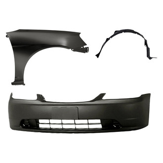 Replacement - 3-Piece (Front Bumper Cover, Front Passenger Side Fender, Front Passenger Side Fender Liner) (Standard Line)