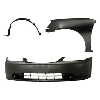 Replacement - 3-Piece (Front Bumper Cover, Front Driver Side Fender, Front Driver Side Fender Liner) (Standard Line)