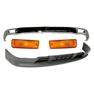 Replacement - 4-Piece (Front Bumper Face Bar, Front Bumper Valance, Front Driver and Passenger Side Turn Signal/Parking Light) (Standard Line)