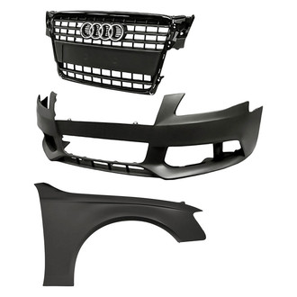 Replacement - 3-Piece (Front Bumper Cover, Front Passenger Side Fender, Grille) (Standard Line)