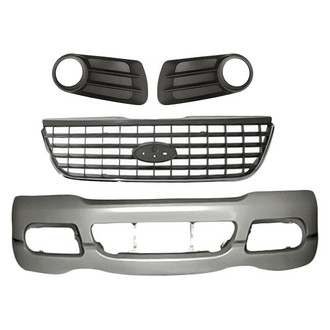 Replacement - 4-Piece (Front Bumper Cover, Grille, Front Inner and Outer Fog Light Bezel) (Standard Line)