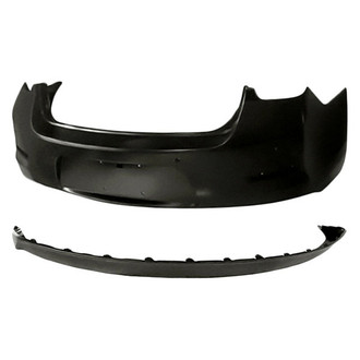 Replacement - 2-Piece (Rear Bumper Cover, Rear Lower Bumper Valance)