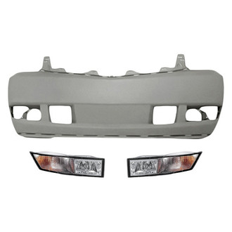 Replacement - 3-Piece (Front Bumper Cover, Driver and Passenger Side Fog Light) (Standard Line)