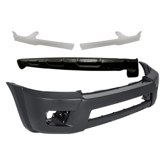 Replacement - 4-Piece (Front Bumper Cover, Front Bumper Absorber, Driver and Passenger Side Upper Headlight Molding) (Standard Line)