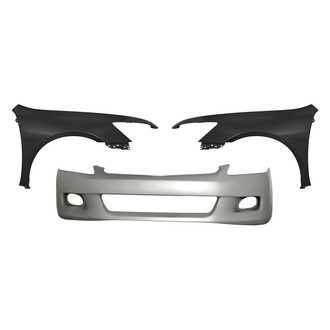 Replacement - 3-Piece (Front Bumper Cover, Front Driver and Passenger Side Fender) (CAPA Certified)