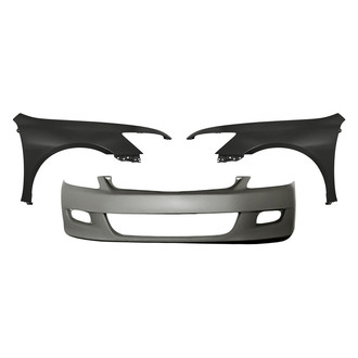 Replacement - 3-Piece (Front Bumper Cover, Front Driver and Passenger Side Fender) (CAPA Certified)