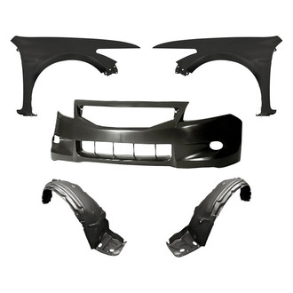 Replacement - 5-Piece (Front Bumper Cover, Front Driver and Passenger Side Fender, Front Driver and Passenger Side Fender Liner) (Standard Line)