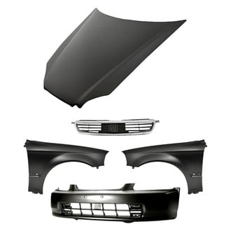 Replacement - 5-Piece (Front Bumper Cover, Front Driver and Passenger Side Fender, Grille, Hood Panel) (Standard Line)
