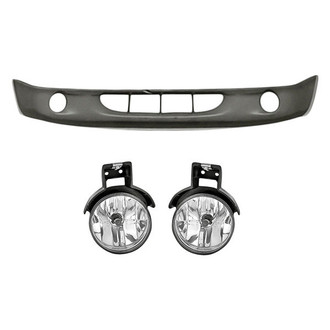 Replacement - 3-Piece (Front Lower Bumper Cover, Driver and Passenger Side Fog Light) (Standard Line)