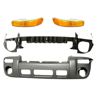 Replacement - 4-Piece (Front Bumper Cover, Front Bumper Absorber, Front Driver and Passenger Side Turn Signal/Parking Light) (Standard Line)
