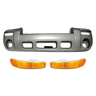 Replacement - 3-Piece (Front Bumper Cover, Front Driver and Passenger Side Turn Signal/Parking Light) (Standard Line)
