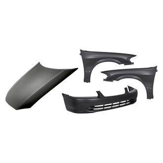 Replacement - 4-Piece (Front Bumper Cover, Front Driver and Passenger Side Fender, Hood Panel) (Standard Line)