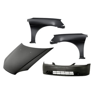 Replacement - 4-Piece (Front Bumper Cover, Front Driver and Passenger Side Fender, Hood Panel) (Standard Line)
