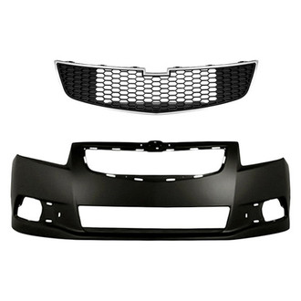 Replacement - 2-Piece (Front Bumper Cover, Center Grille) (Standard Line)