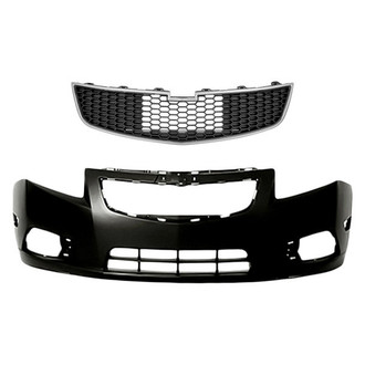 Replacement - 2-Piece (Front Bumper Cover, Center Grille) (Standard Line)