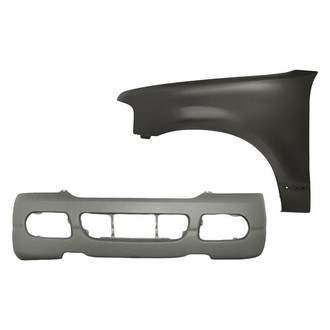 Replacement - 2-Piece (Front Bumper Cover, Front Driver Side Fender) (Standard Line)